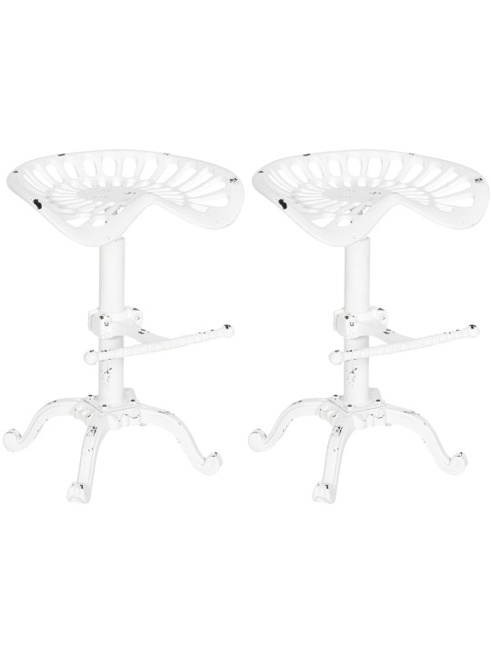 Lot de 2 tabourets de bar Butch, blanc antique Lot de 2 tabourets de bar Butch, blanc antique