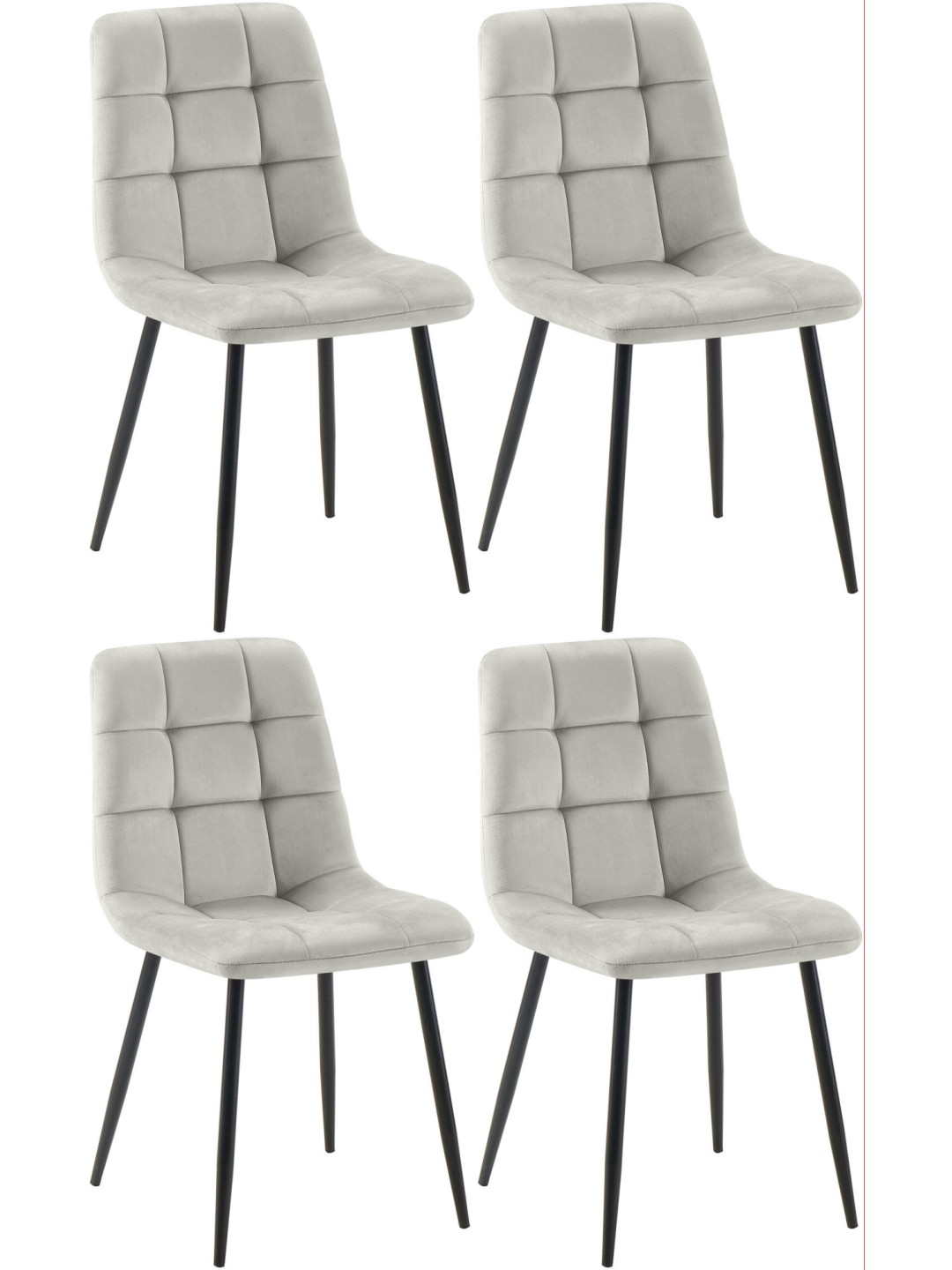 Ensemble de 4 chaises de salle à manger Antibes, gris