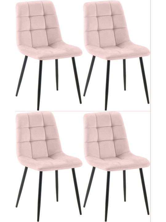 Ensemble de 4 chaises de salle à manger Antibes, rose