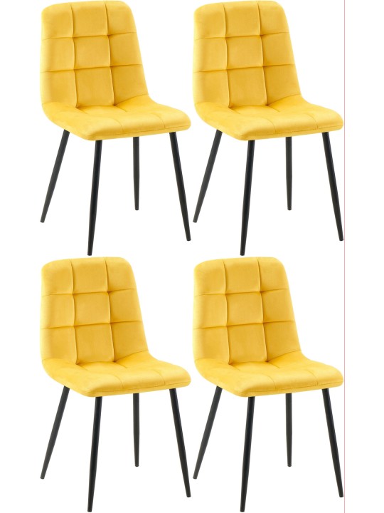 Ensemble de 4 chaises de salle à manger Antibes, jaune