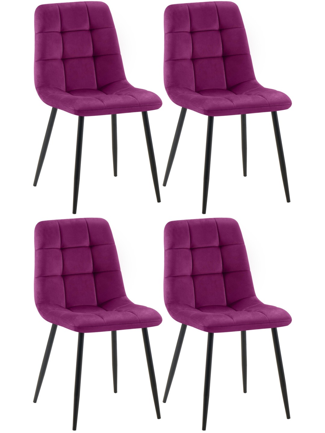 Ensemble de 4 chaises de salle à manger Antibes, lilas