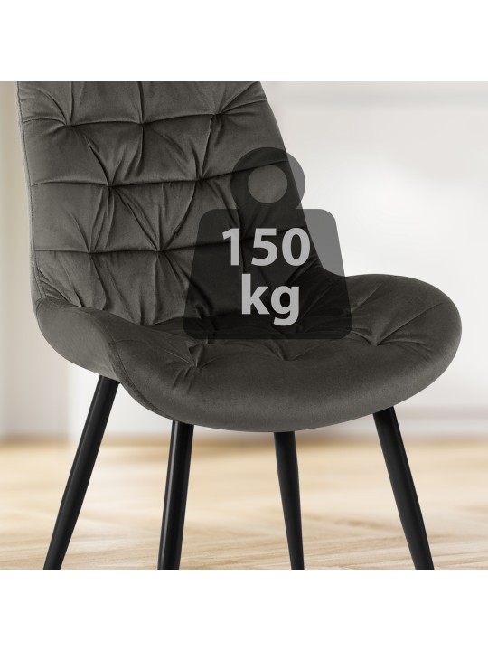 Chaise de salle à manger en velours Rossford, anthracite Chaise de salle à manger en velours Rossford, anthracite