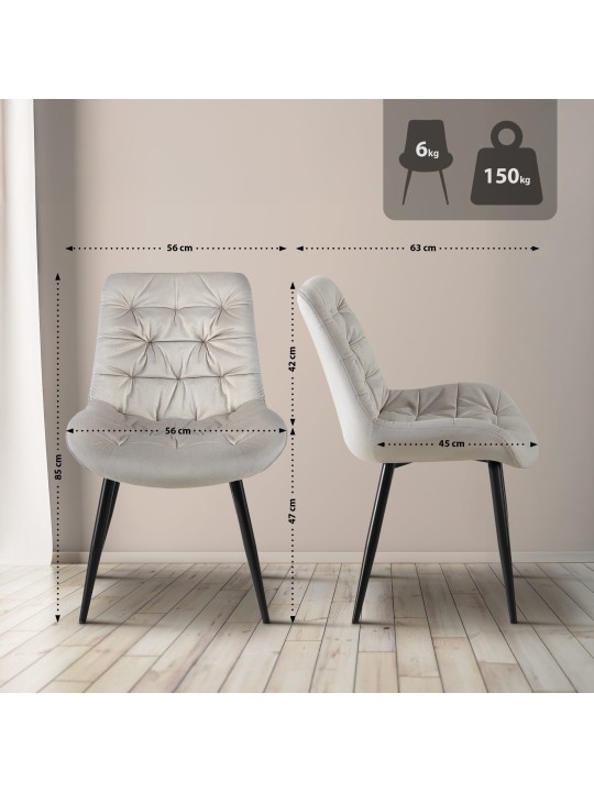 Ensemble de 2 chaises de salle à manger Rossford, gris