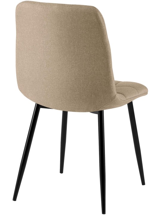 Lot de 4 chaises de salle à manger tissu Antibes, taupe