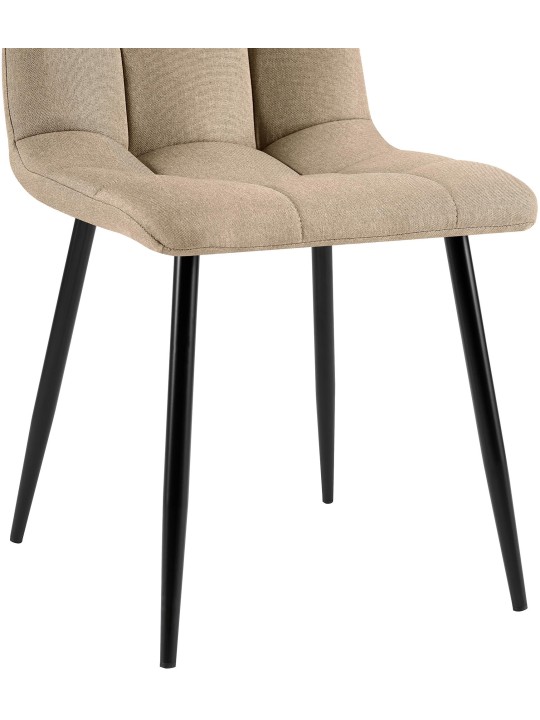 Lot de 4 chaises de salle à manger tissu Antibes, taupe