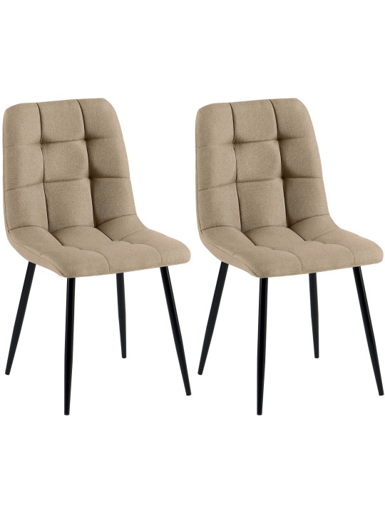 Lot de 2 chaises de salle à manger Tilde tissu, taupe