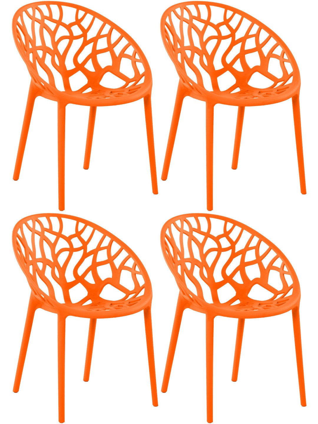 Ensemble de 4 chaises Hope, orange