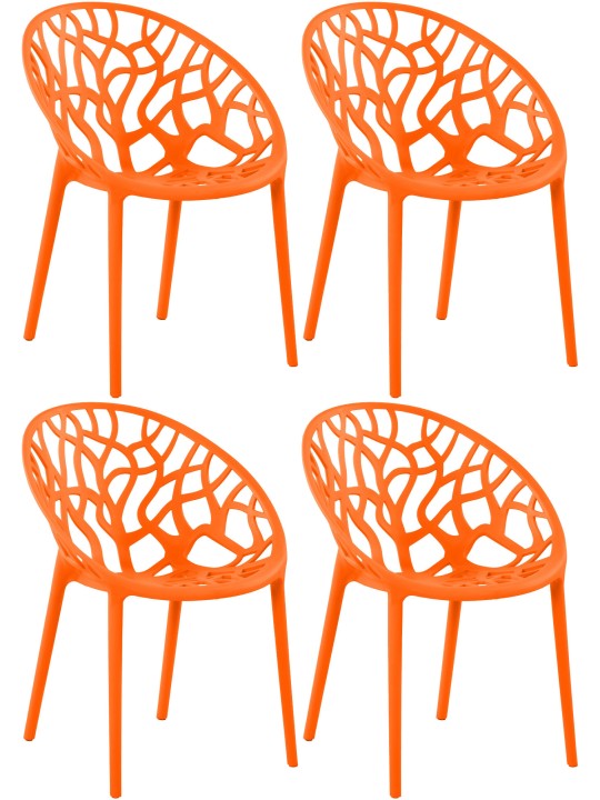 Ensemble de 4 chaises Hope, orange