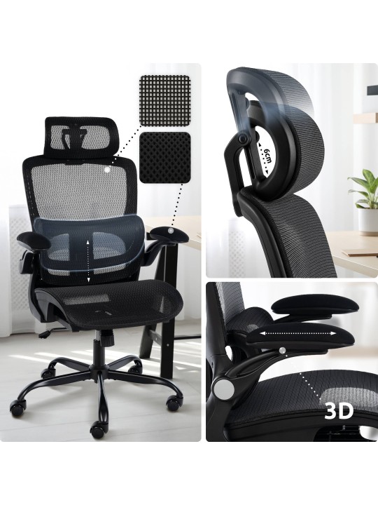 Chaise de bureau Kaylee, noir