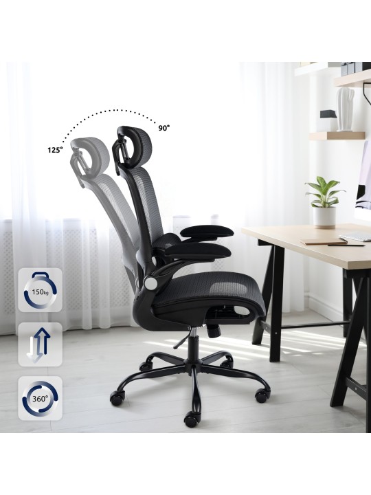 Chaise de bureau Kaylee, noir