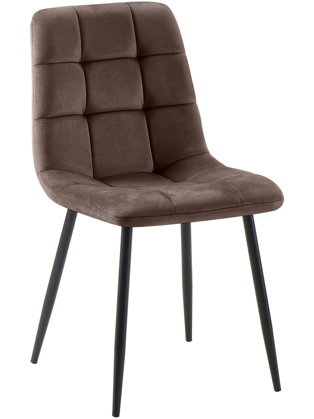 Chaise de salle à manger Tilde velours, brun