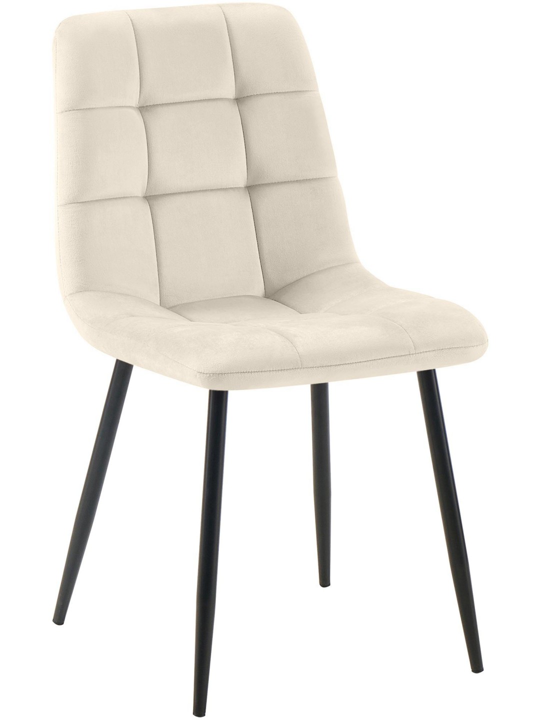 Chaise de salle à manger Tilde velours, crème