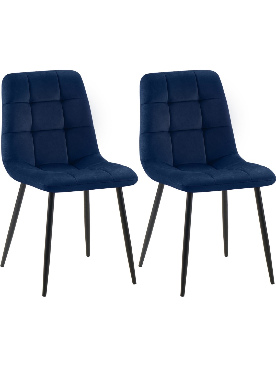 Lot de 2 chaises de salle à manger Tilde velours, bleu
