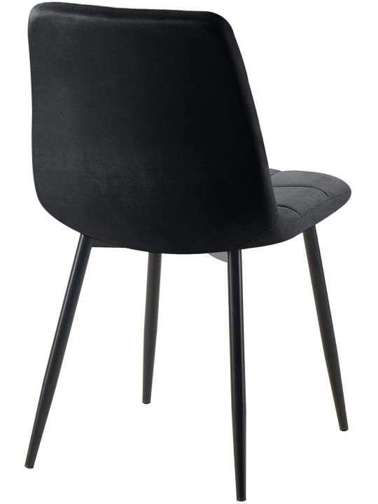 Lot de 4 chaises de salle à manger Tilde velours, noir