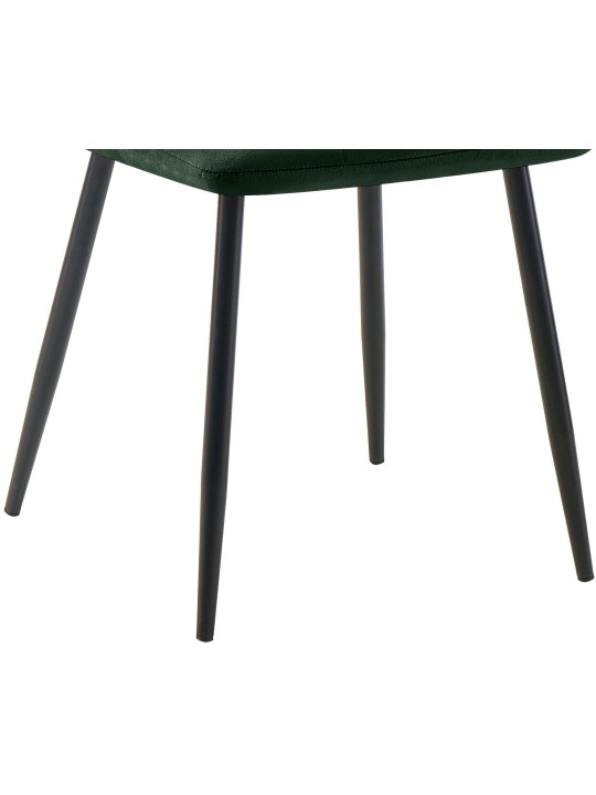 Lot de 4 chaises de salle à manger Tilde velours, vert