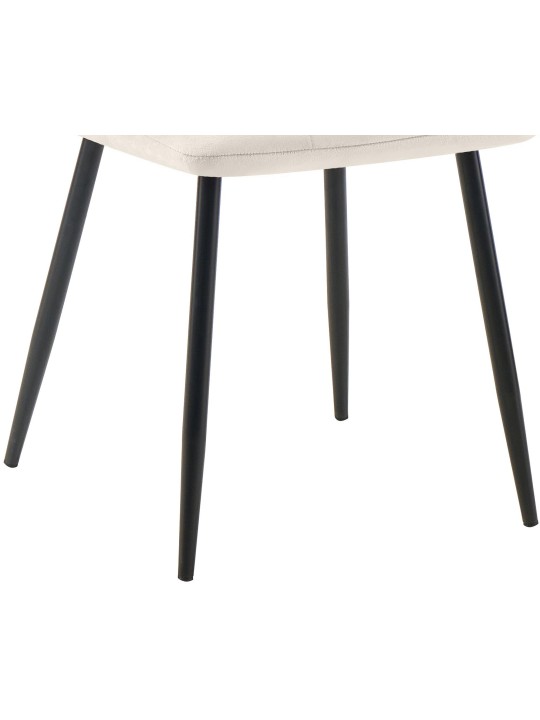 Lot de 4 chaises de salle à manger Tilde velours, blanc crème