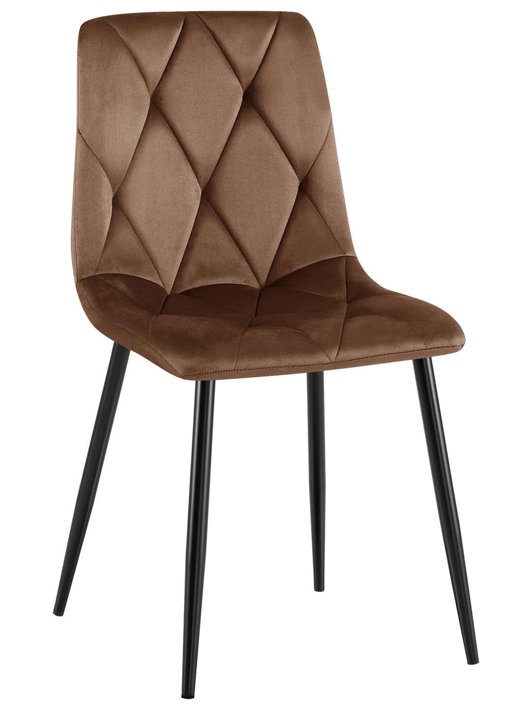 Chaise de salle à manger en velours Clairton, brun