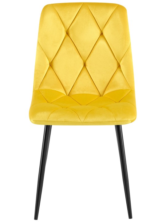 Chaise de salle à manger en velours Clairton, jaune