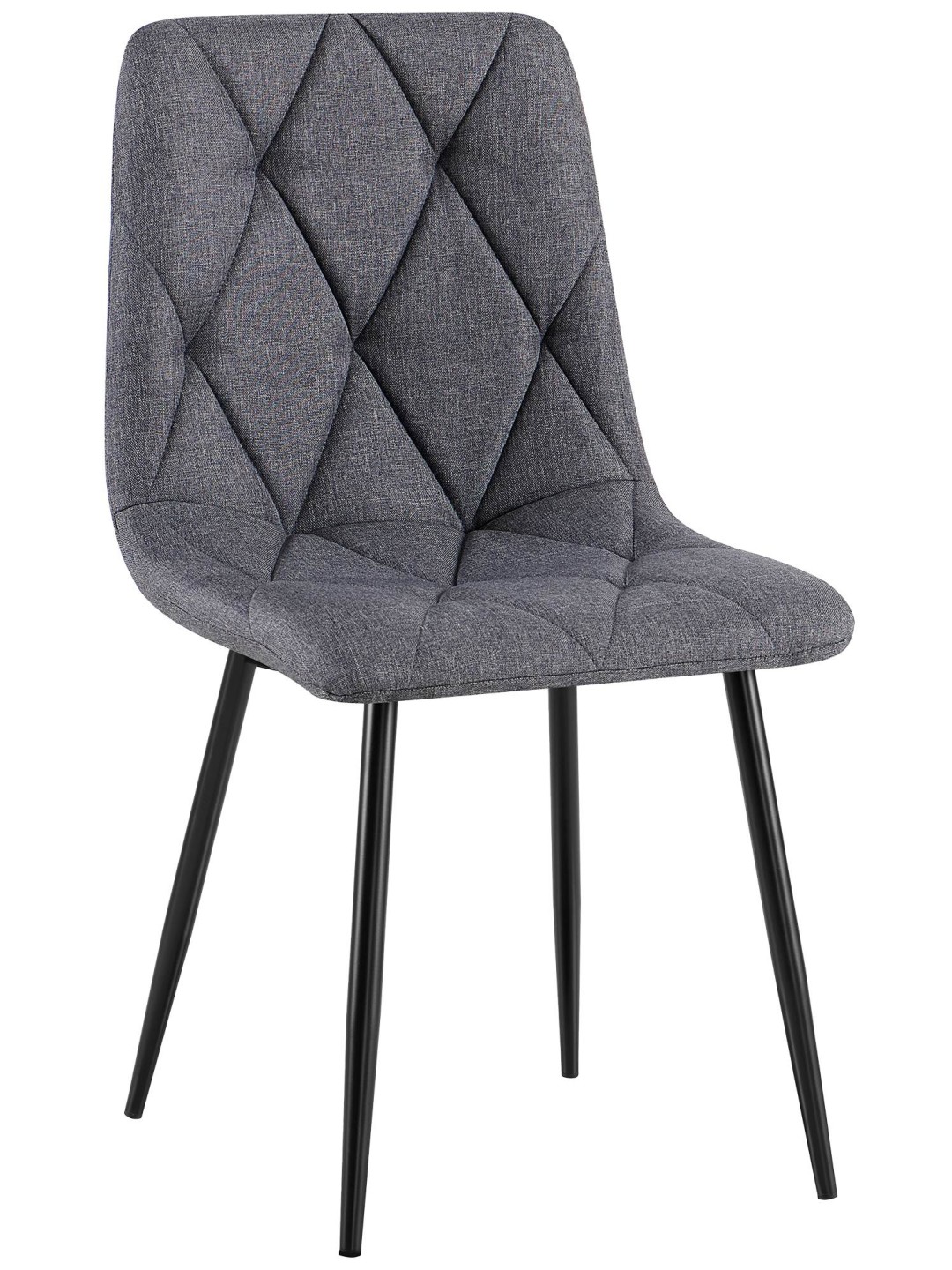 Chaise de salle à manger tissu Clairton, gris foncé