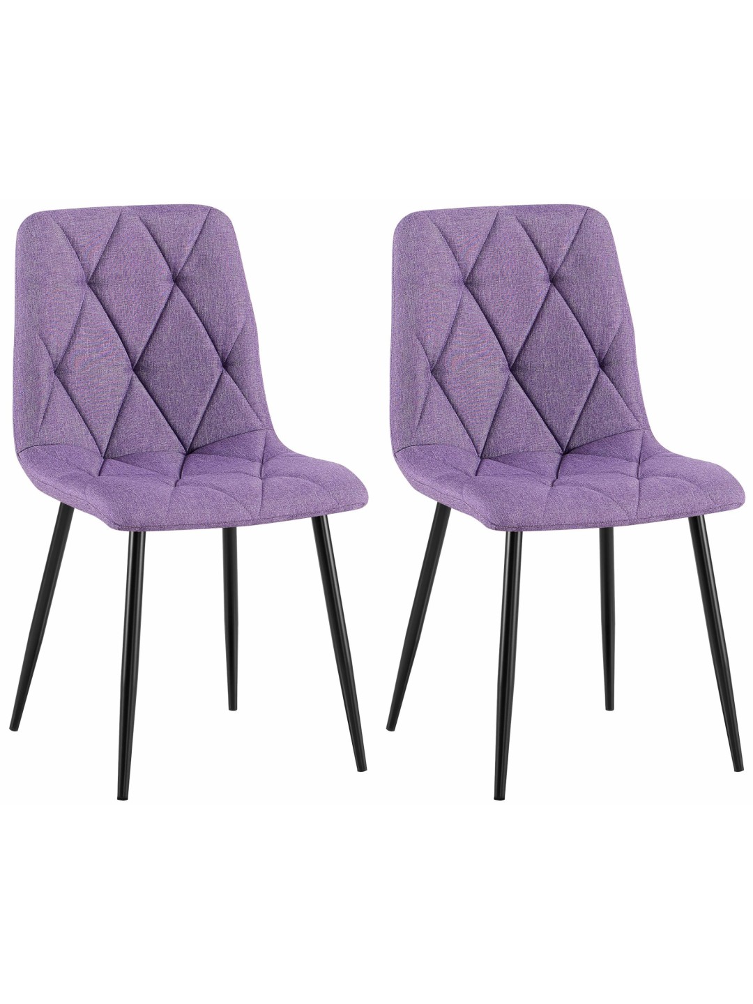 Lot de 2 chaises de salle à manger tissu Clairton, lilas