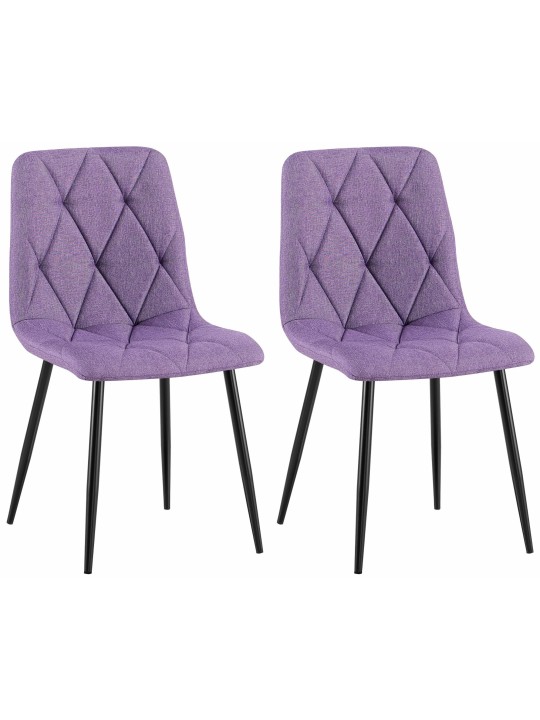 Lot de 2 chaises de salle à manger tissu Clairton, lilas