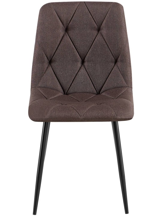 Lot de 2 chaises de salle à manger tissu Clairton, brun