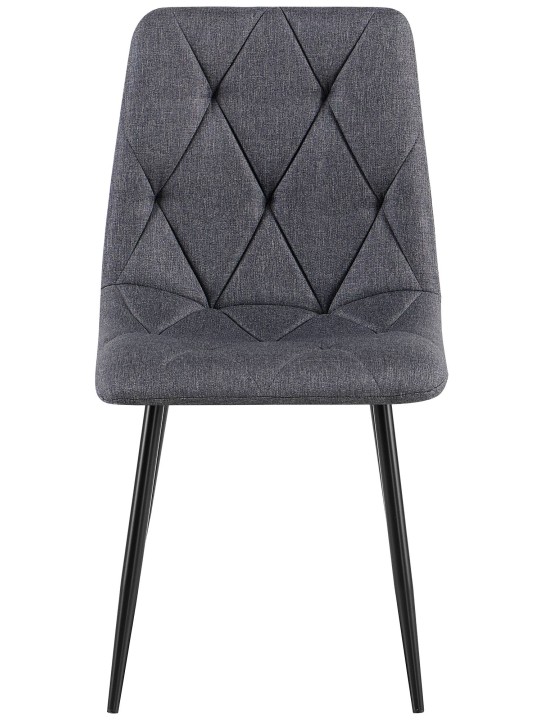 Lot de 2 chaises de salle à manger tissu Clairton, gris foncé