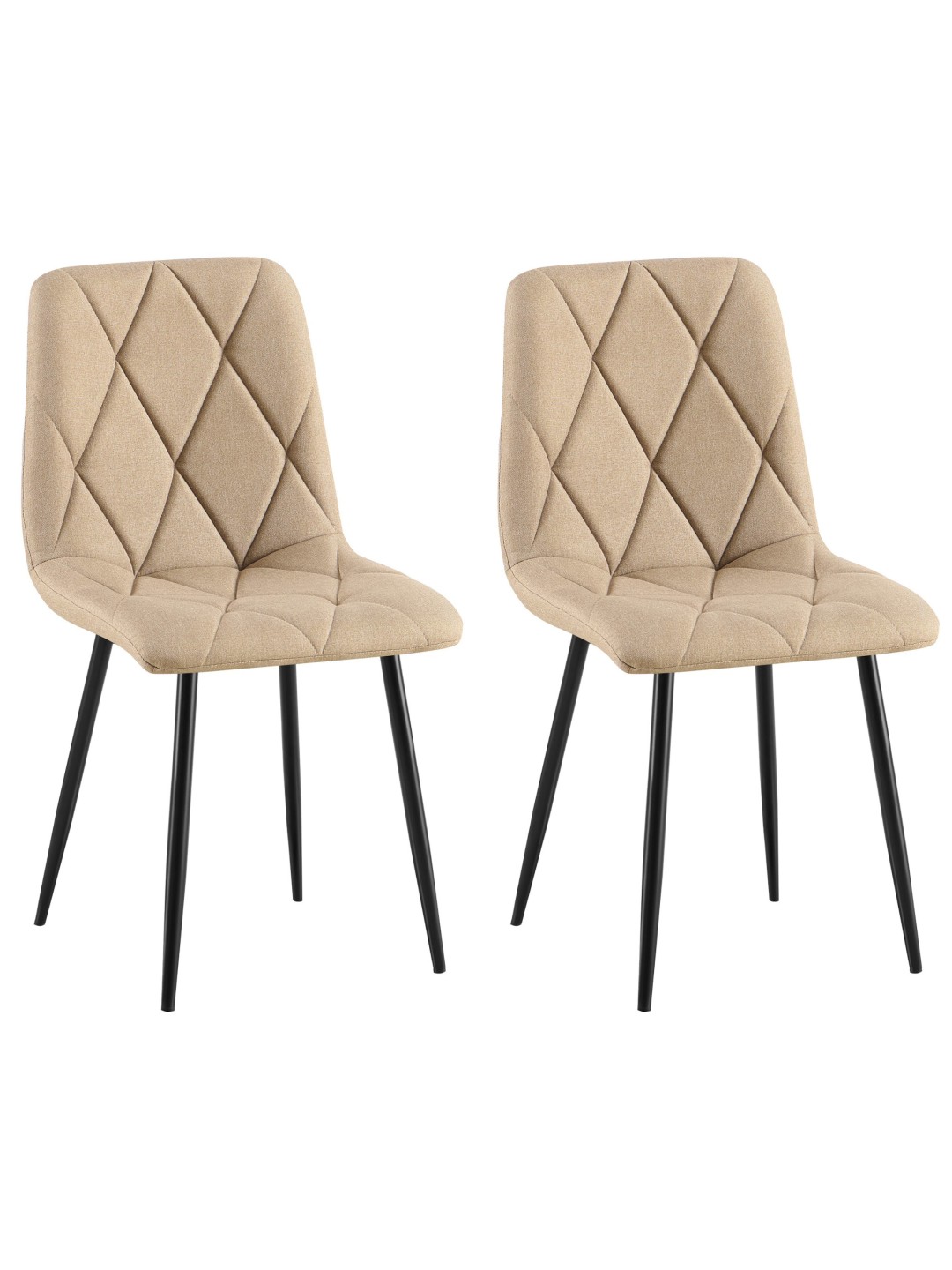 Lot de 2 chaises de salle à manger tissu Clairton, taupe