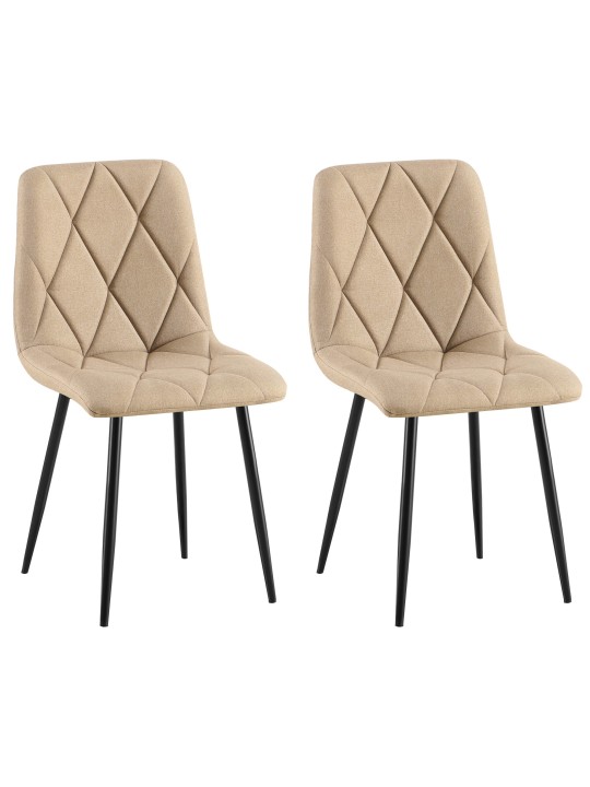 Lot de 2 chaises de salle à manger tissu Clairton, taupe