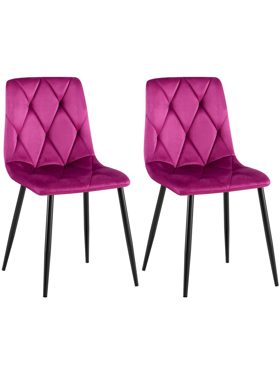 Lot de 2 chaises de salle à manger Clairton velours, lilas