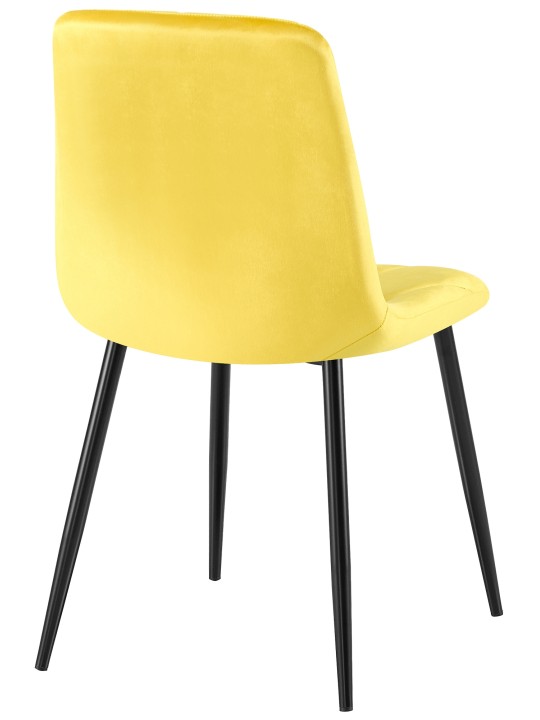 Lot de 2 chaises de salle à manger Clairton velours, jaune Lot de 2 chaises de salle à manger Clairton velours, jaune