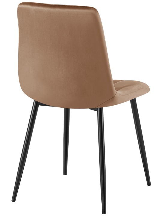 Lot de 2 chaises de salle à manger Clairton velours, brun