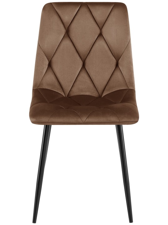 Lot de 2 chaises de salle à manger Clairton velours, brun