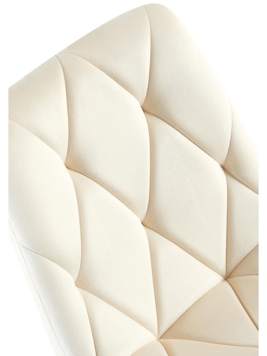 Chaise de salle à manger en velours Clairton, crème