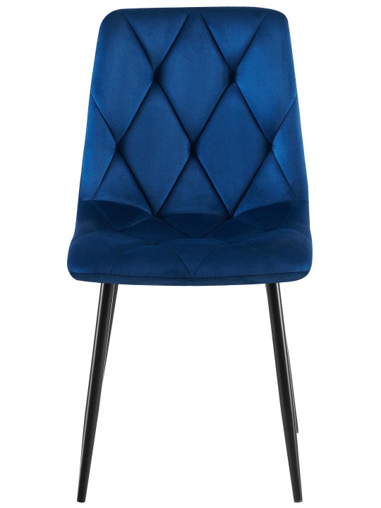 Chaise de salle à manger en velours Clairton, bleu foncé