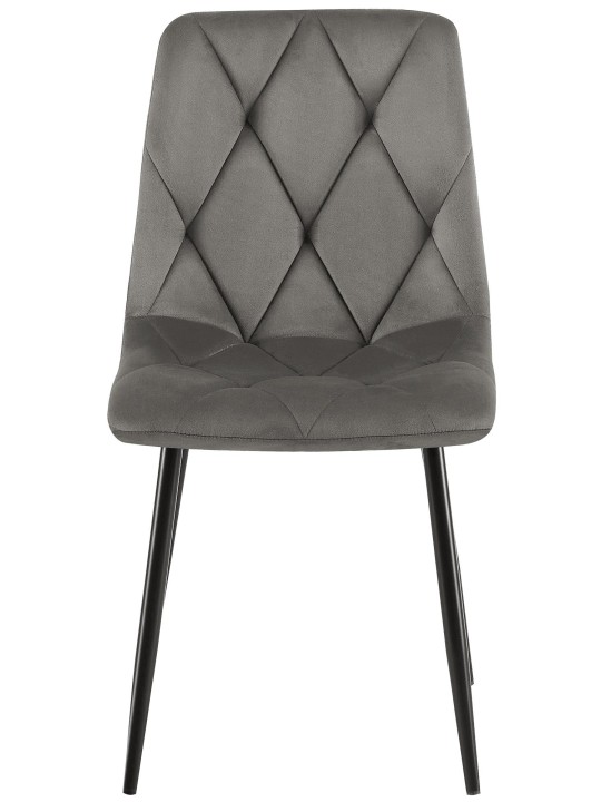 Lot de 2 chaises de salle à manger Clairton velours, anthracite