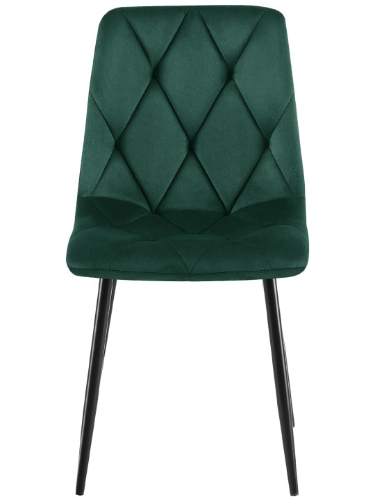 Lot de 2 chaises de salle à manger Clairton velours, vert