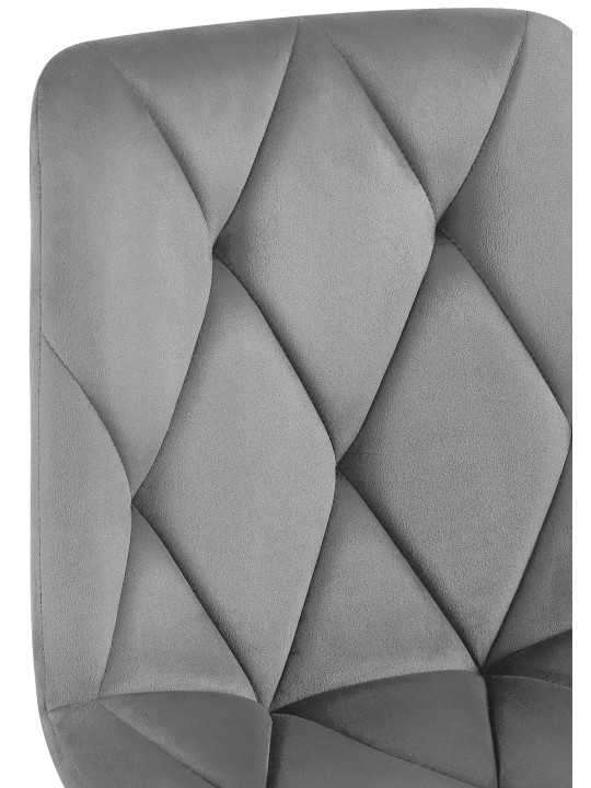 Lot de 2 chaises de salle à manger Clairton velours, gris foncé