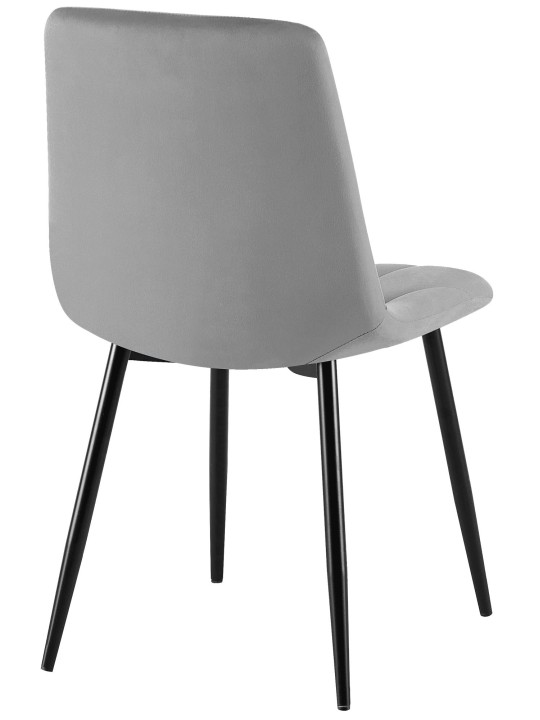 Lot de 2 chaises de salle à manger Clairton velours, gris foncé