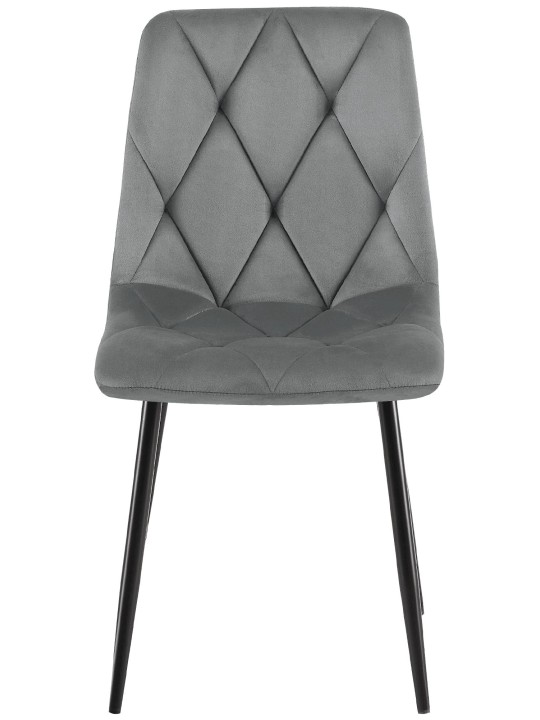 Lot de 2 chaises de salle à manger Clairton velours, gris foncé