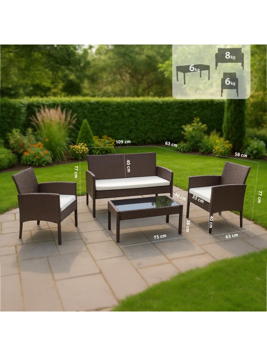 Groupe de sièges Ramunda, brun