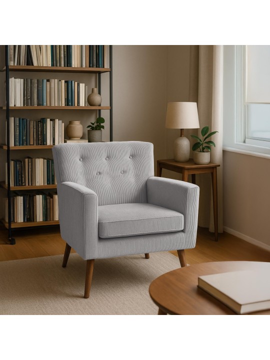 Fauteuil Kioni Cord, gris