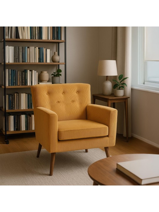 Fauteuil Kioni Cord, orange