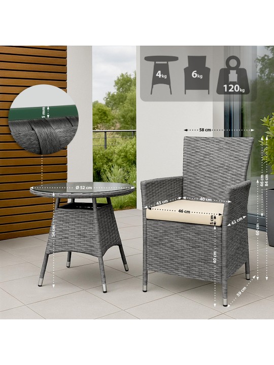 Groupe de sièges Fireda, gris chiné