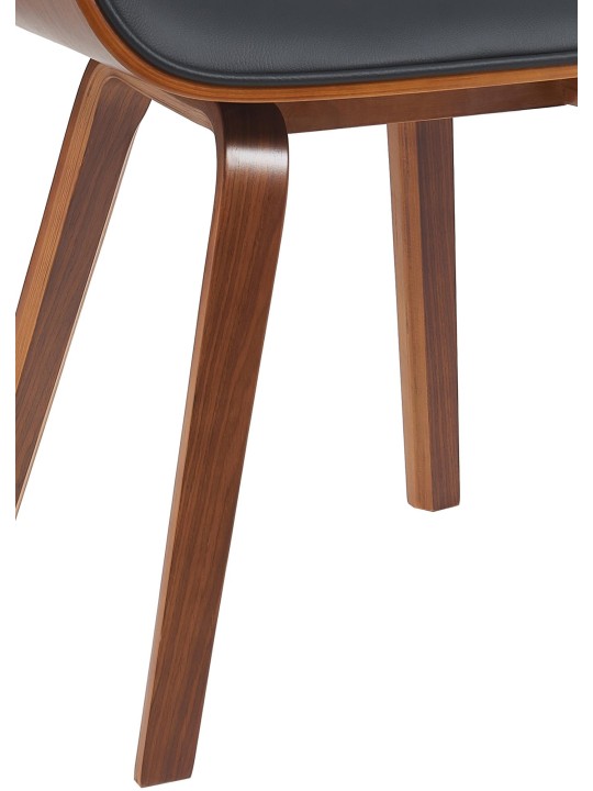 Chaise visiteur Beverley simili cuir, noyer/noir