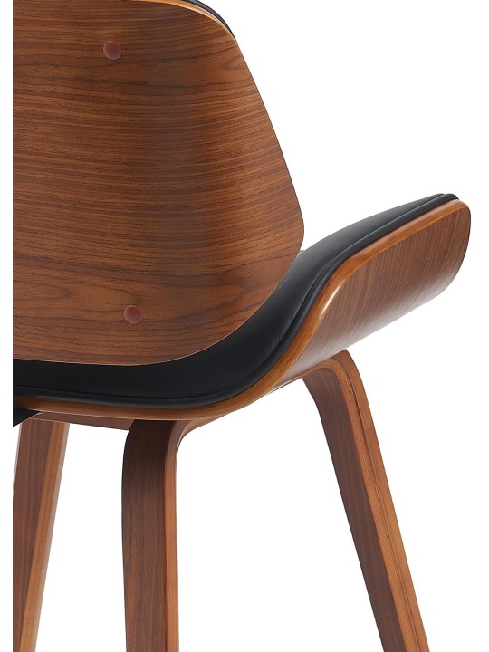 Chaise visiteur Beverley simili cuir, noyer/noir