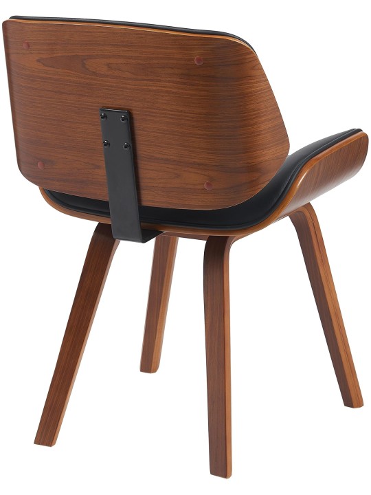 Chaise visiteur Beverley simili cuir, noyer/noir