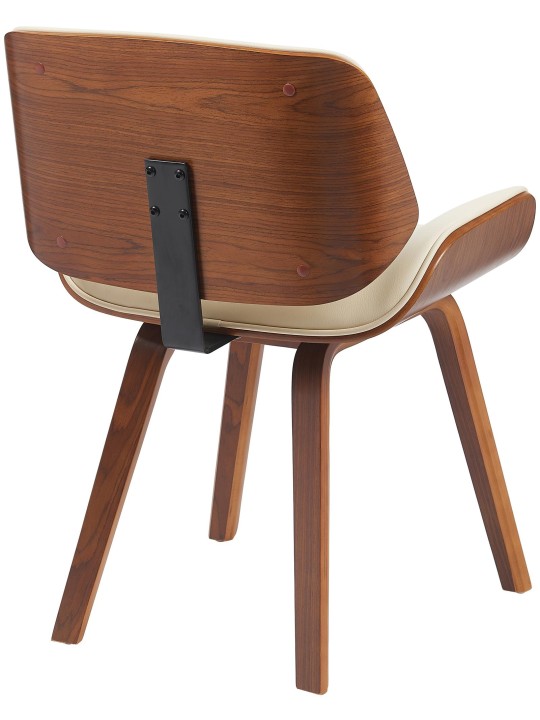 Chaise visiteur Beverley simili cuir, noyer/crème Chaise visiteur Beverley simili cuir, noyer/crème