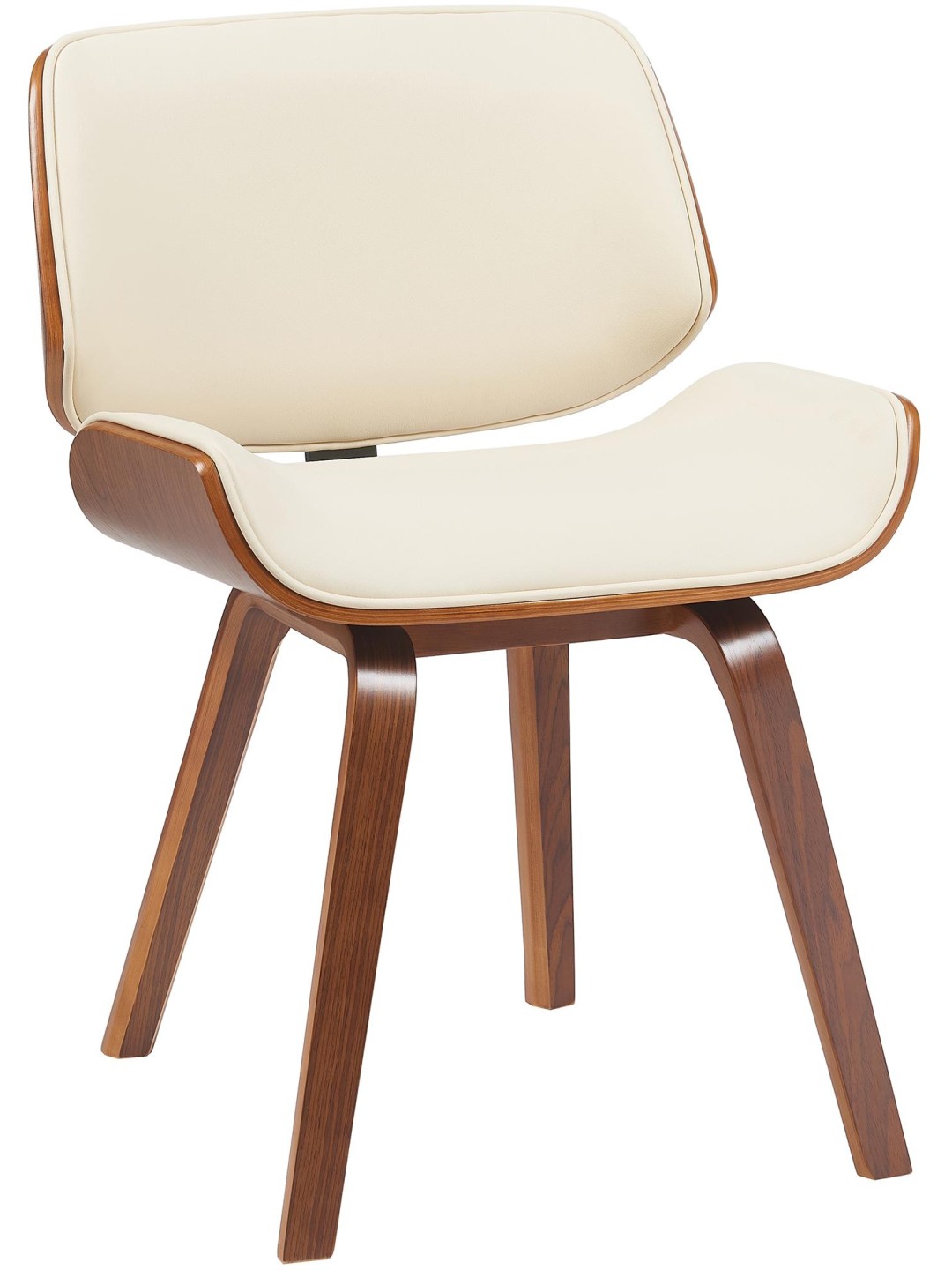 Chaise visiteur Beverley simili cuir, noyer/crème