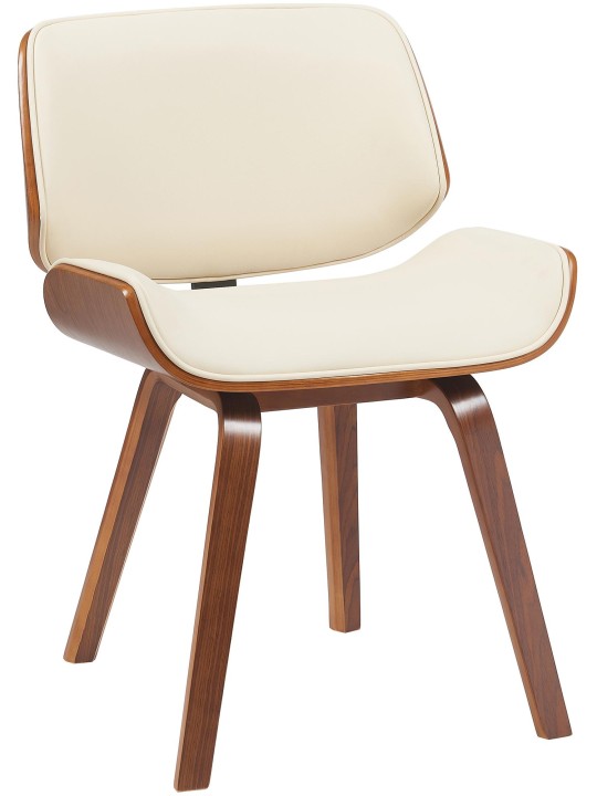 Chaise visiteur Beverley simili cuir, noyer/crème Chaise visiteur Beverley simili cuir, noyer/crème